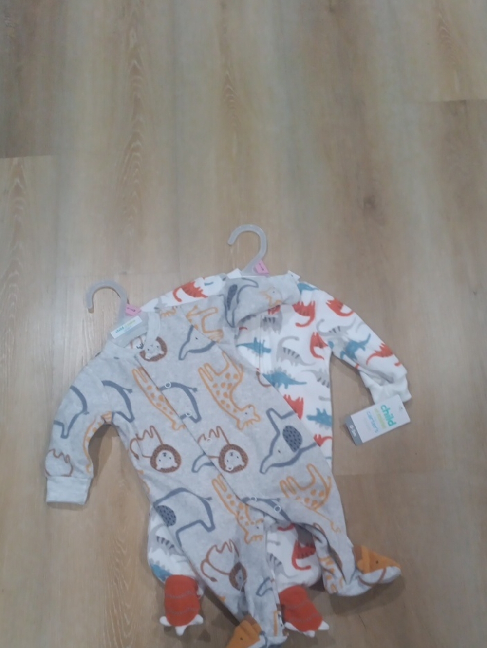 Bundle Of 2 Kids' Animal Print One-Piece - Gray & White